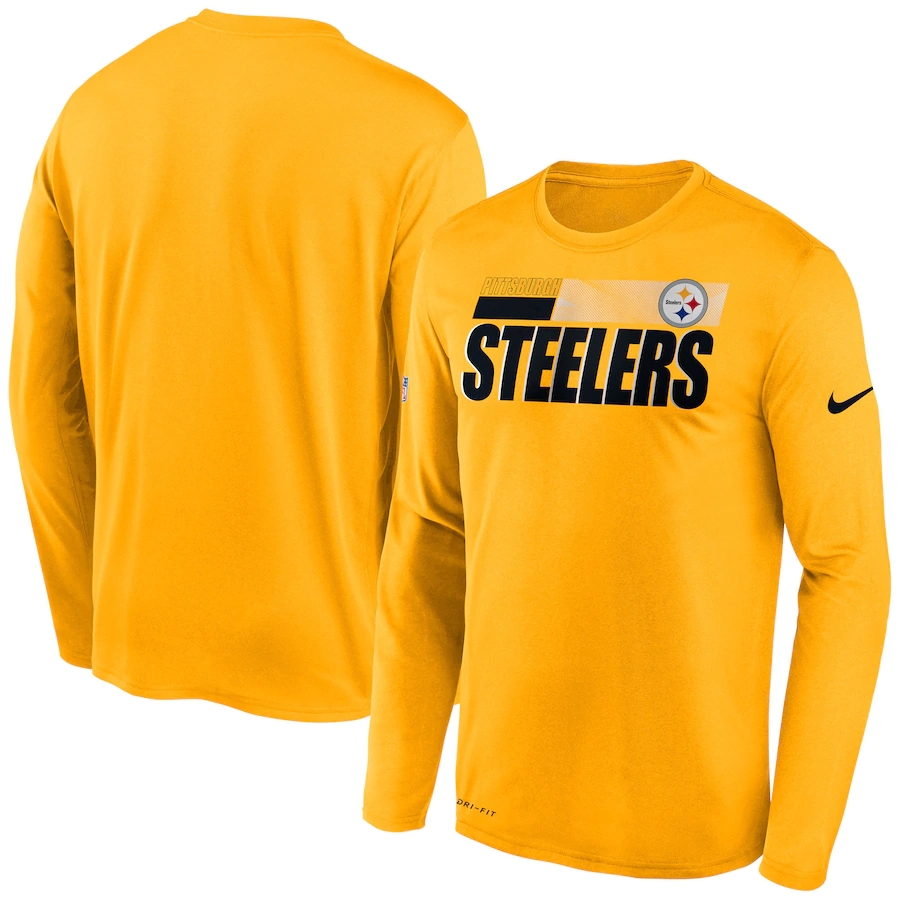Men's Pittsburgh Steelers 2020 Gold Sideline Impact Legend Performance Long Sleeve T-Shirt